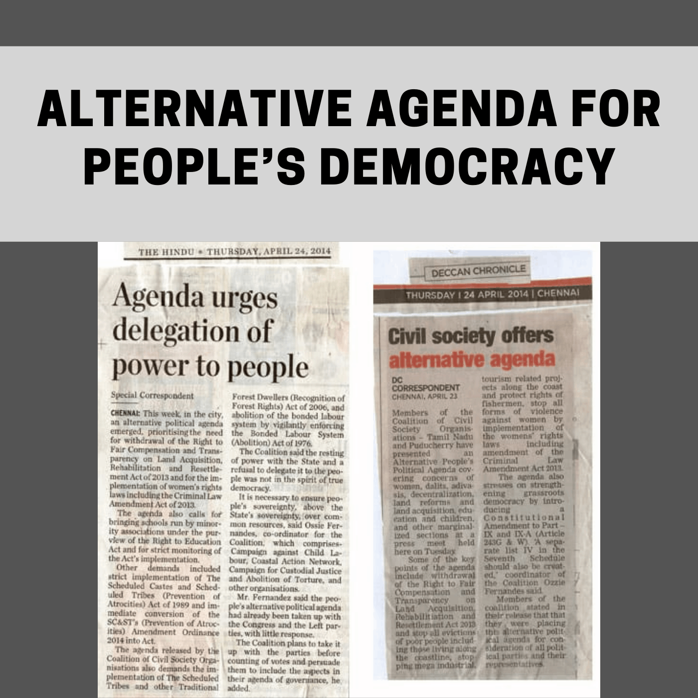 Alternative Agenda For People’s Democracy – Human Rights Advocacy And ...